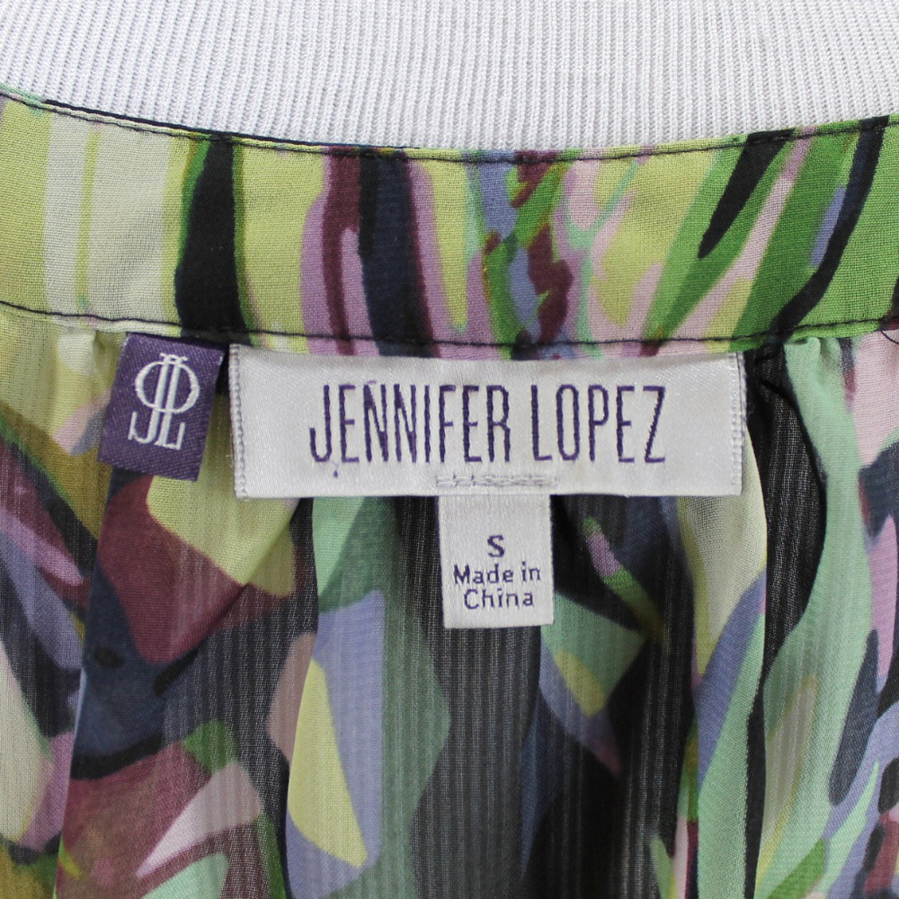 Jennifer Lopez Cold Shoulder Blouse Purple Green S - Picture 8 of 8